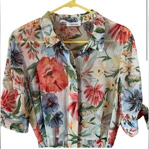 Calvin Klein floral midi dress women’s size 10